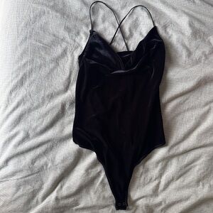 Abercrombie and Fitch Velvet cowl-neck bodysuit